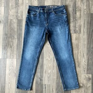 Devil Dog Original Athletic Stretch Tapered Jeans Men’s 36x32 Blue Dark DD5005
